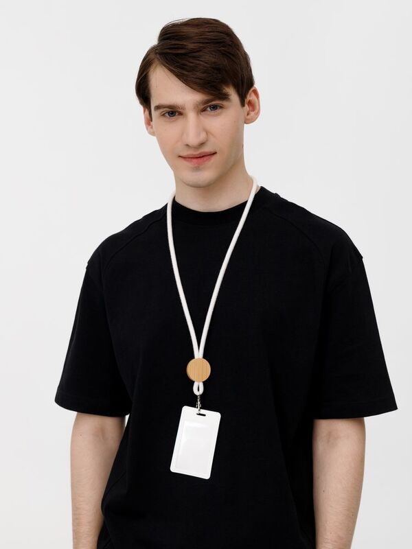 Шнурок для бейджа Tube Wood, белый арт.20382.60