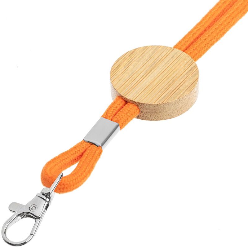 Шнурок для бейджа Tube Wood, оранжевый арт.20382.20