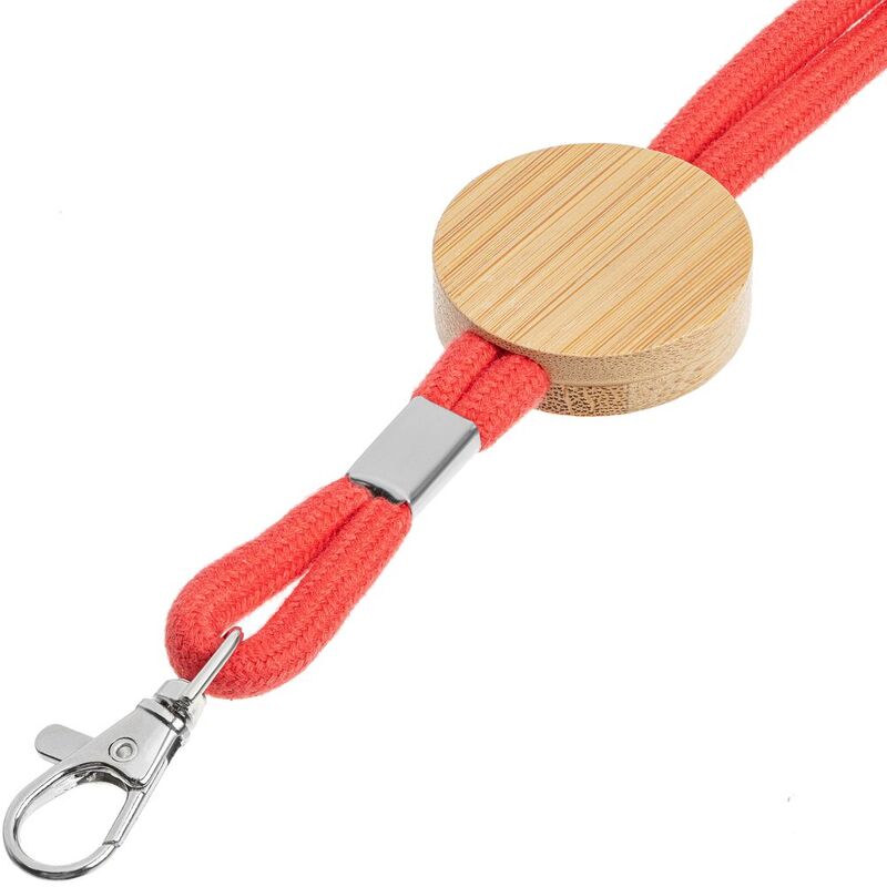 Шнурок для бейджа Tube Wood, красный арт.20382.50