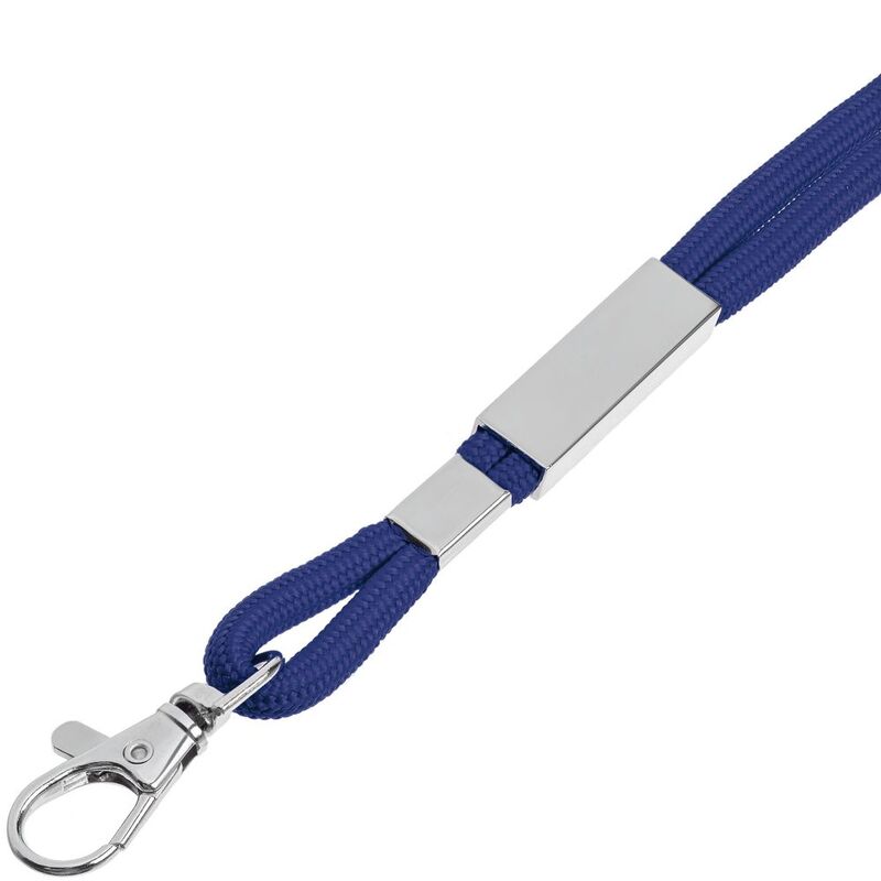 Шнурок для бейджа Tube Metal, синий арт.20383.40