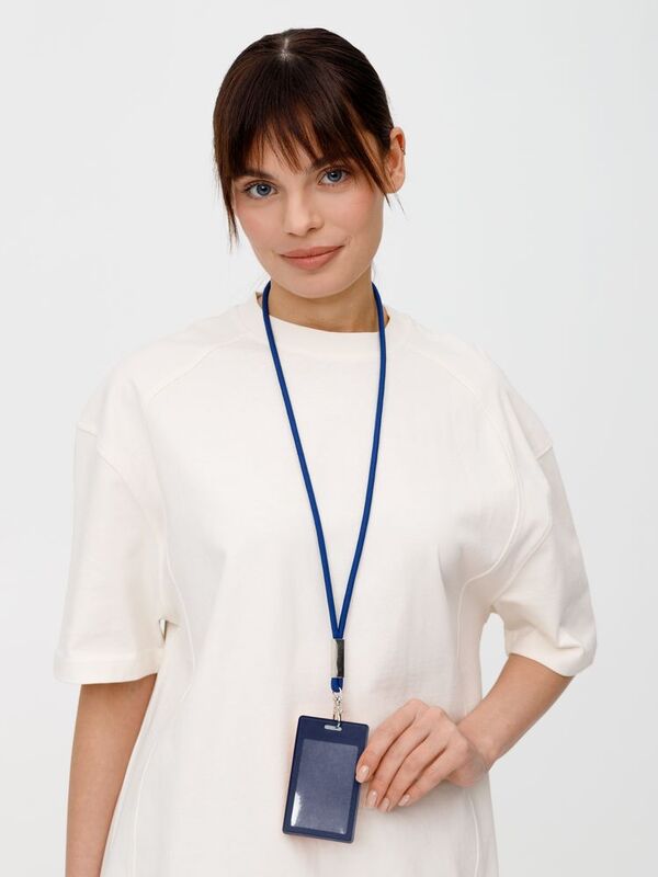 Шнурок для бейджа Tube Metal, синий арт.20383.40