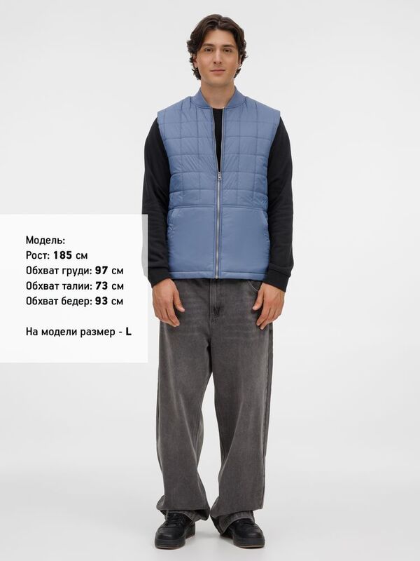 Жилет унисекс Warmbridge, синий (джинс) арт.18307.48