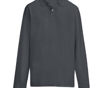 Рубашка поло унисекс с длинным рукавом Pacific LSL, темно-серая (графит) арт.04441381