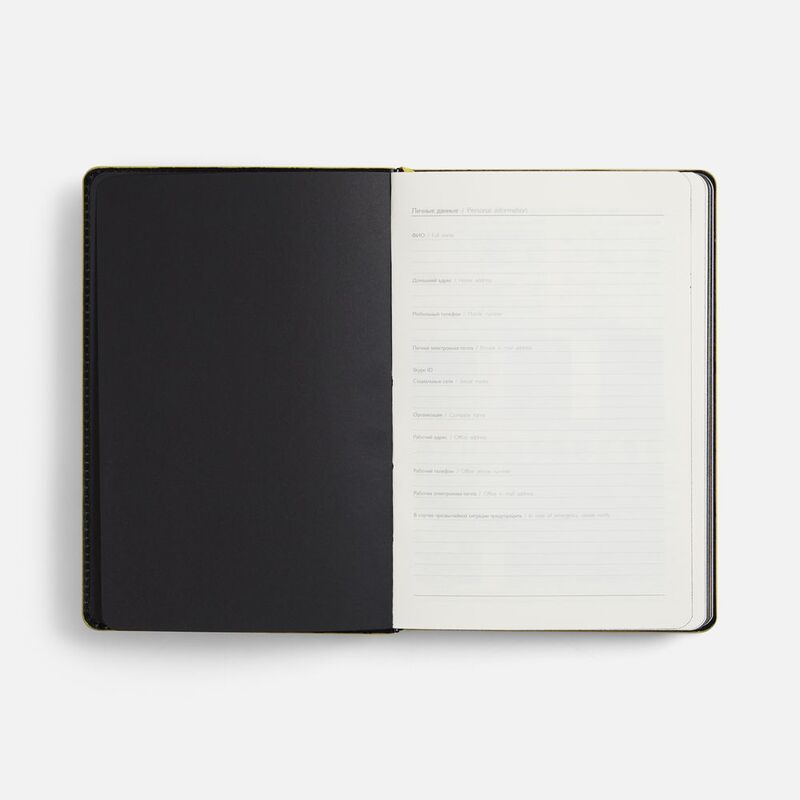 Ежедневник Alanis, недатированный, черный с желтым арт.18299.38