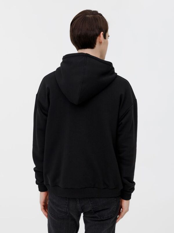 Толстовка унисекс оверсайз на молнии Zippy Terry, черная арт.19883.30
