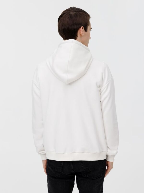 Толстовка унисекс оверсайз на молнии Zippy Terry, белая арт.19883.60