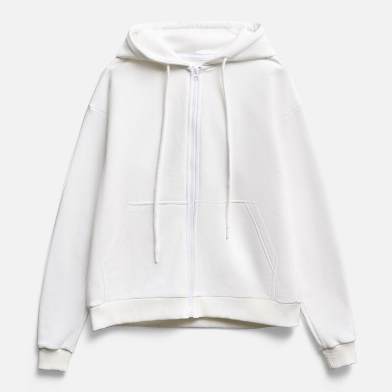 Толстовка унисекс оверсайз на молнии Zippy Terry, белая арт.19883.60