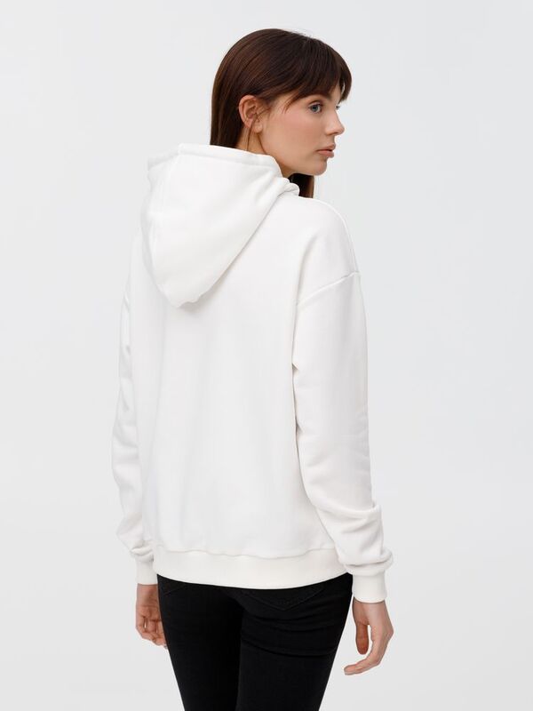 Толстовка унисекс оверсайз на молнии Zippy Terry, белая арт.19883.60
