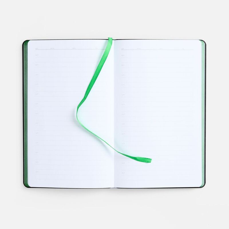 Ежедневник Nice Twice, недатированный, черный с ярко-зеленым арт.22041.93