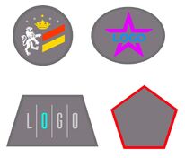 Шеврон из габардина Gabo L, серый арт.18313.10