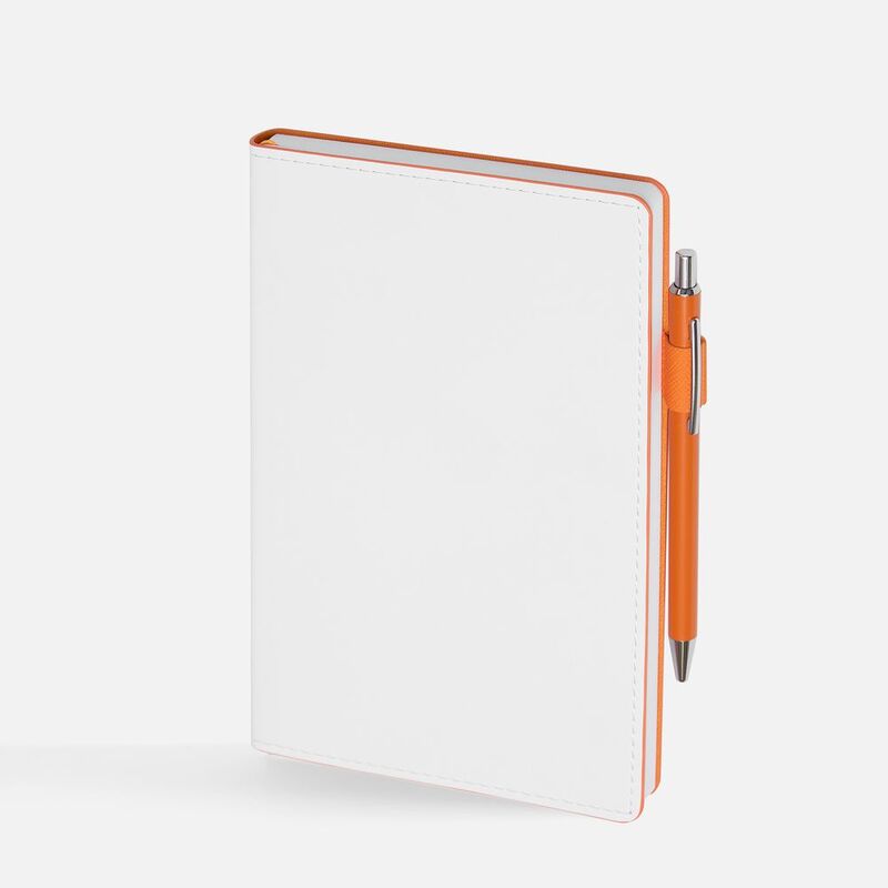 Ежедневник White Shall, недатированный, бело-оранжевый арт.15751.26