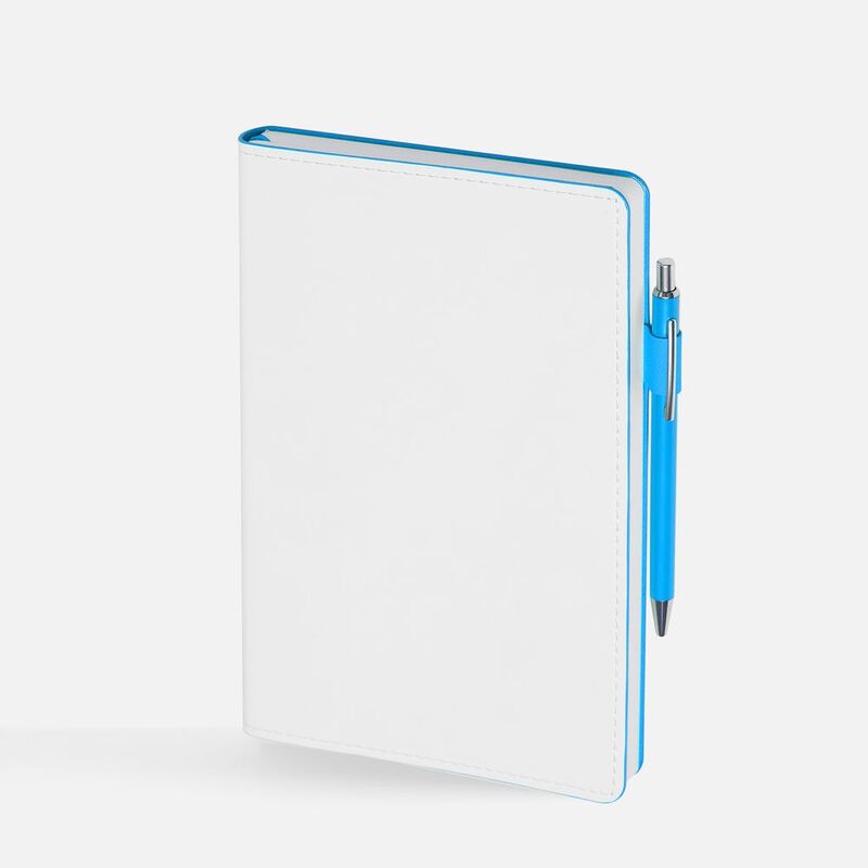 Ежедневник White Shall, недатированный, бело-голубой арт.15751.14