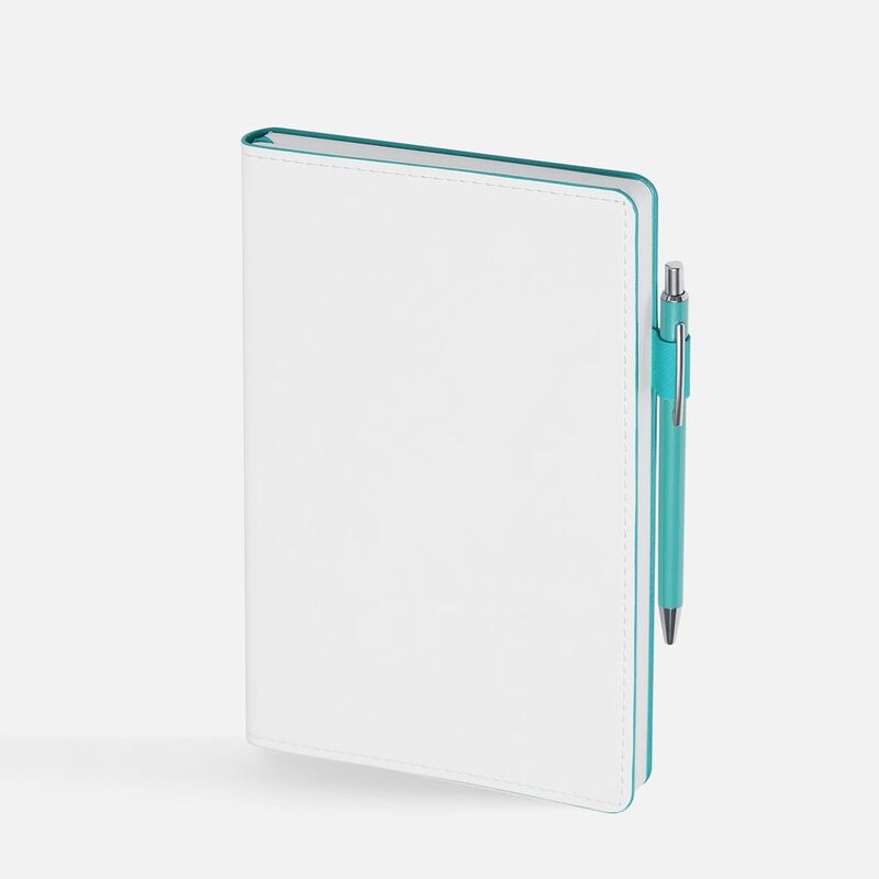 Ежедневник White Shall, недатированный, бело-бирюзовый арт.15751.49