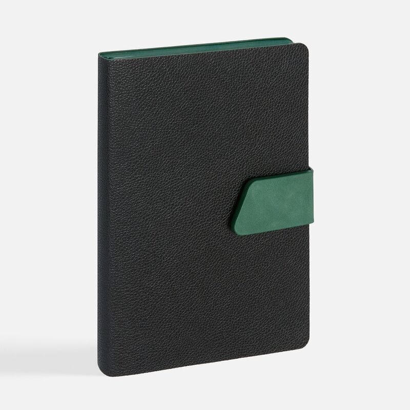 Ежедневник Boom, недатированный, черный с зеленым арт.15768.39