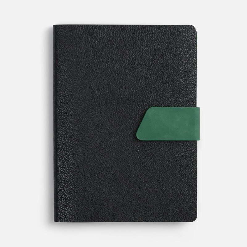 Ежедневник Boom, недатированный, черный с зеленым арт.15768.39