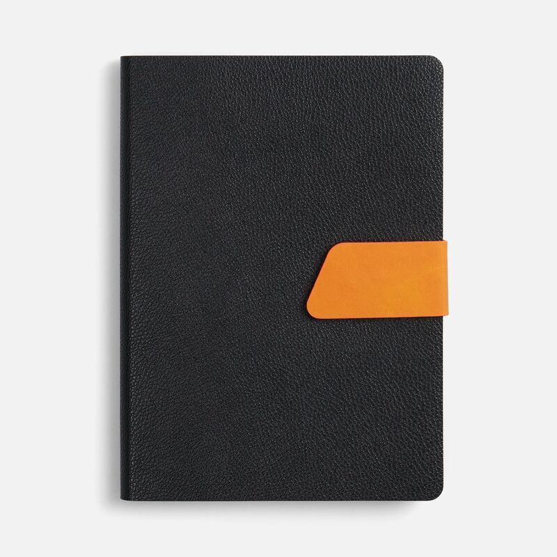 Ежедневник Boom, недатированный, черный с оранжевым арт.15768.32
