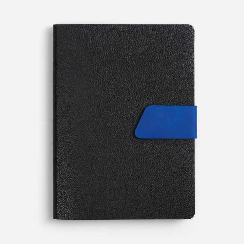 Ежедневник Boom, недатированный, черный с ярко-синий арт.15768.43