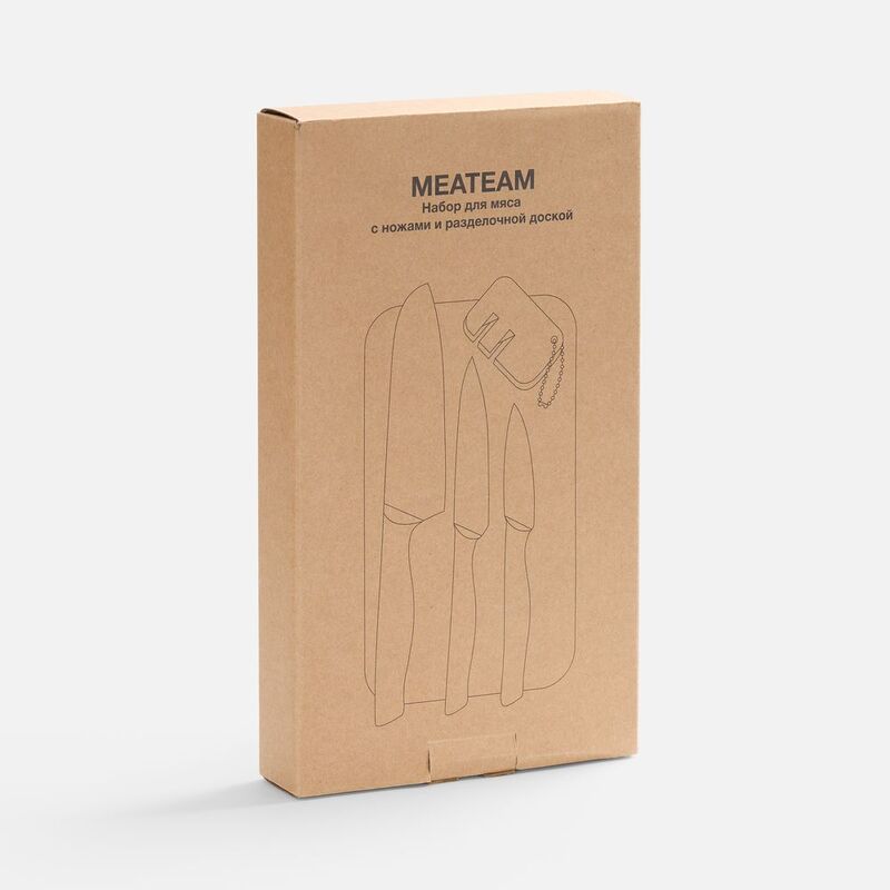 Набор для мяса Meateam с ножами и разделочной доской арт.20974.00