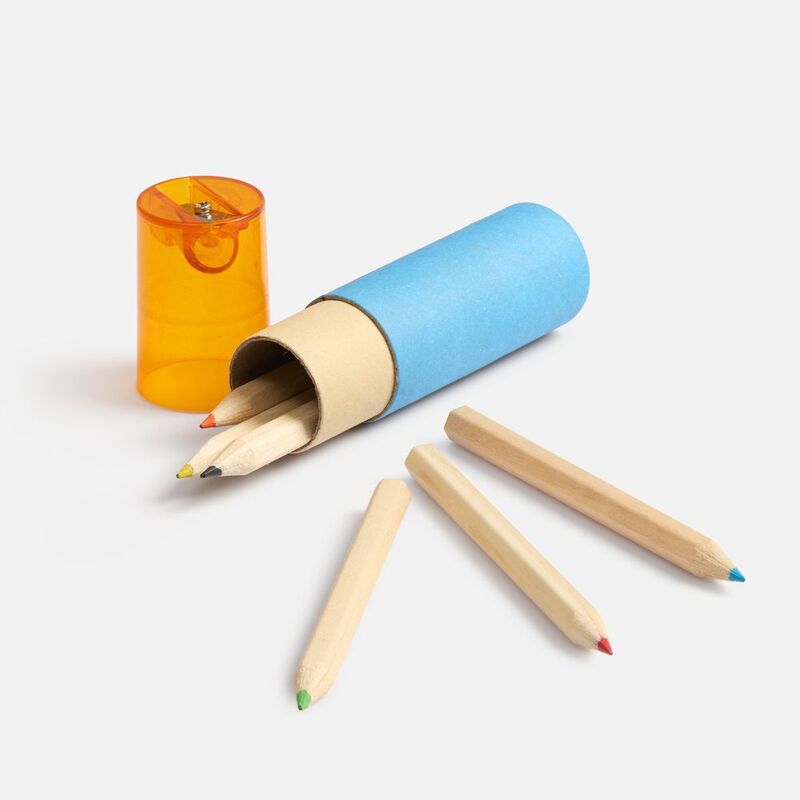 Набор цветных карандашей Kiddo с точилкой, голубой с оранжевым арт.19886.01