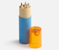 Набор цветных карандашей Kiddo с точилкой, голубой с оранжевым арт.19886.01