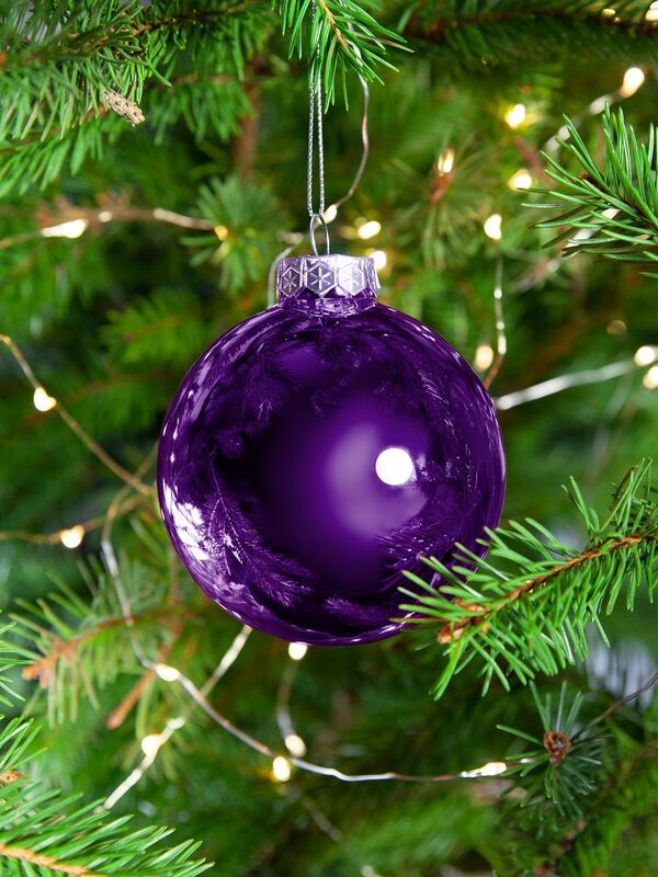 Елочный шар Finery Gloss, 8 см, глянцевый фиолетовый арт.17662.70