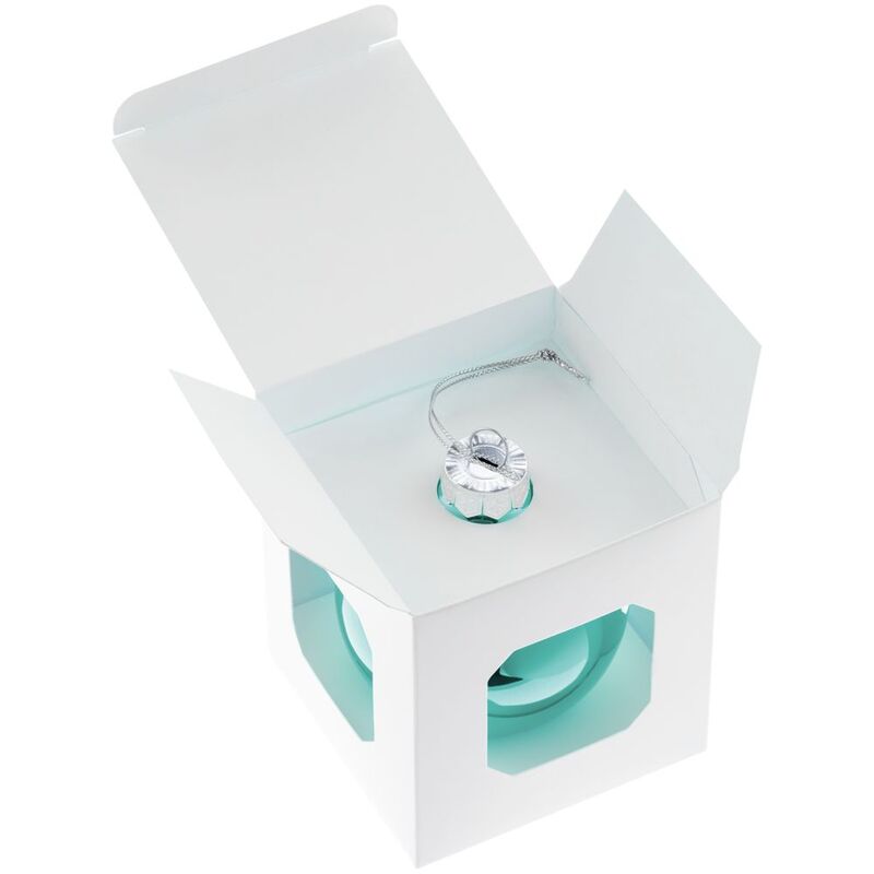 Елочный шар Finery Gloss, 8 см, глянцевый бирюзовый арт.17662.49