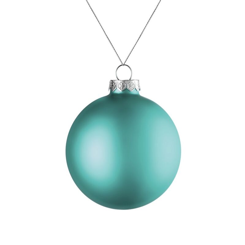 Елочный шар Finery Matt, 8 см, матовый бирюзовый арт.17663.49