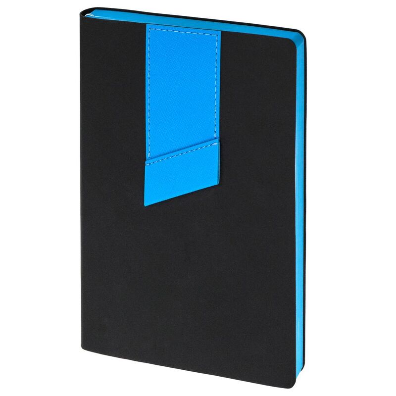 Ежедневник Bookmark, недатированный, черный с голубым арт.21180.14