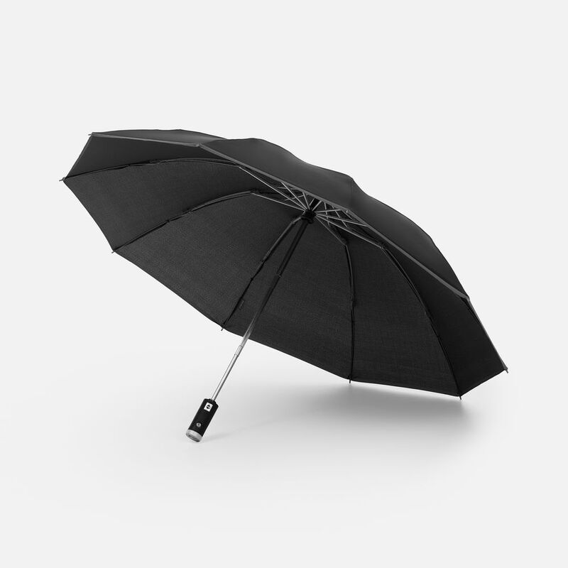 Зонт обратного сложения Norsken с фонариком, черный арт.20178.30