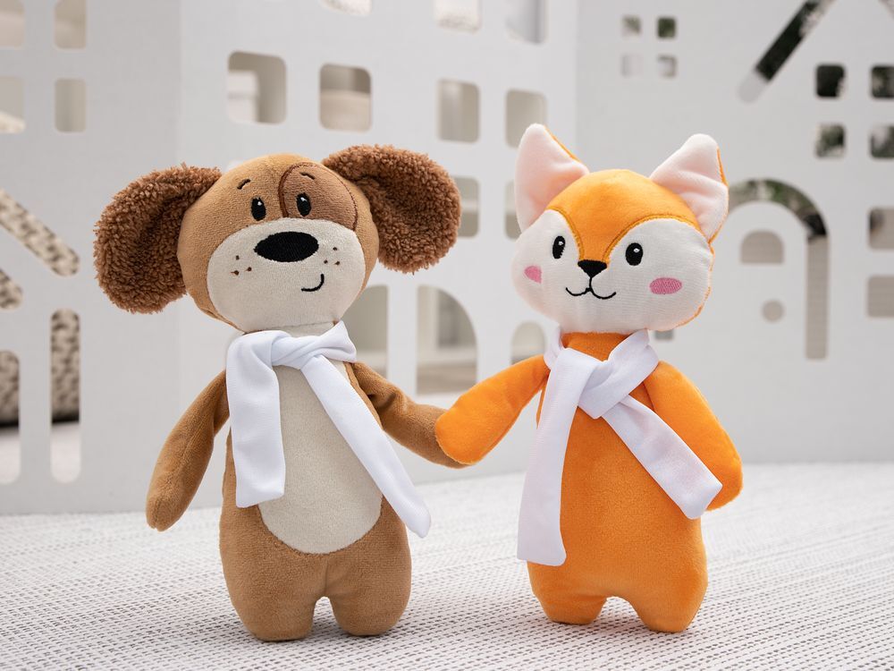 Мягкая игрушка Beastie Toys, собачка с белым шарфом арт.19989.01