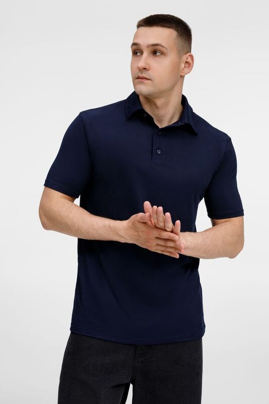 Рубашка поло унисекс Senti, темно-синяя арт.20186.40