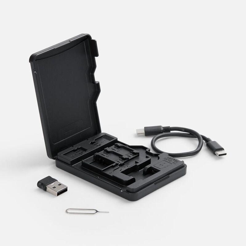 Органайзер для карт памяти и SIM с кардридером Multitask, черный арт.18577.30