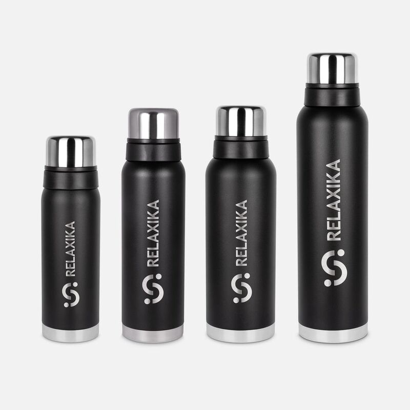 Термос Relaxika 1200 со стикерпаком, черный арт.18448.30