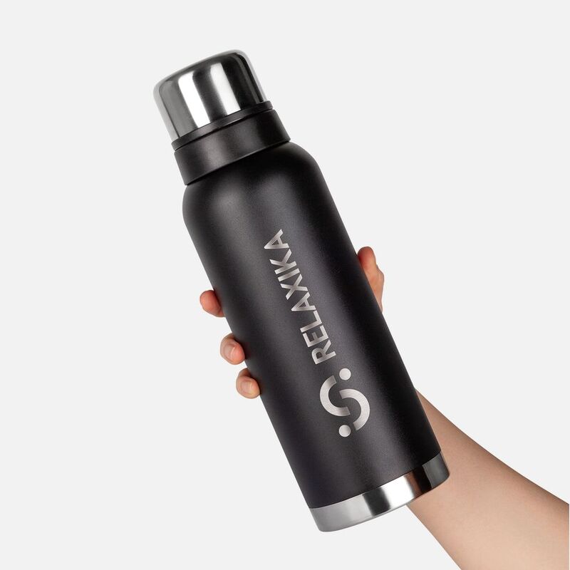 Термос Relaxika 1200 со стикерпаком, черный арт.18448.30