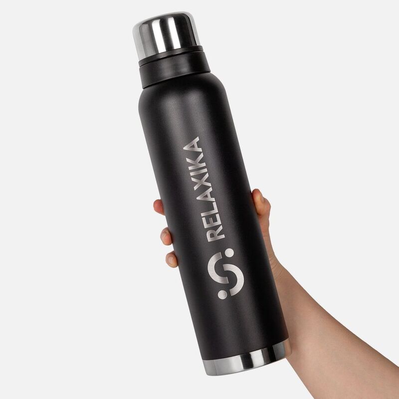 Термос Relaxika 1600 со стикерпаком, черный арт.18449.30