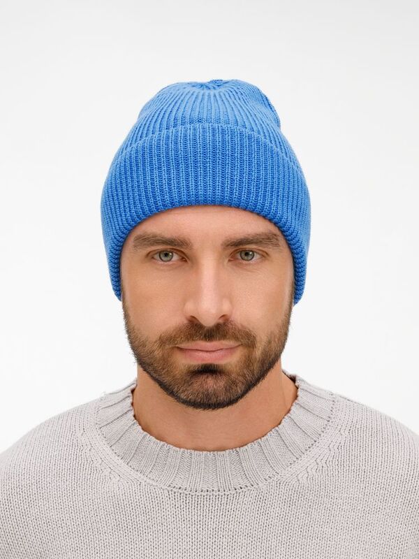 Шапка Nobilis Mono, синяя (аква) арт.19909.48