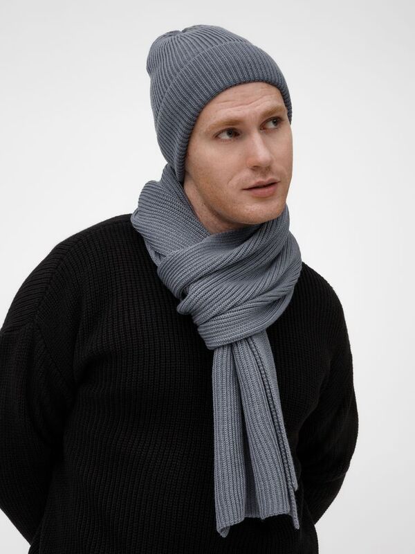 Шарф Nobilis Mono, серый (стальной) арт.19908.27