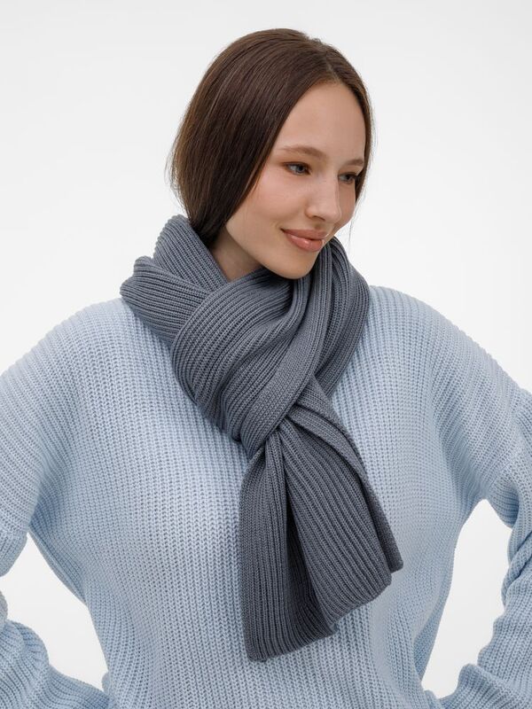 Шарф Nobilis Mono, серый (стальной) арт.19908.27