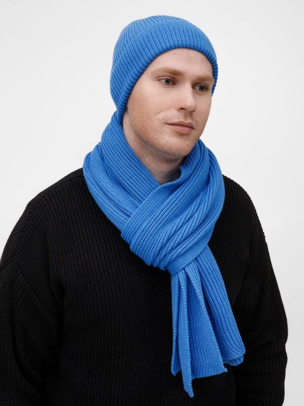 Шарф Nobilis Mono, синий (аква) арт.19908.48