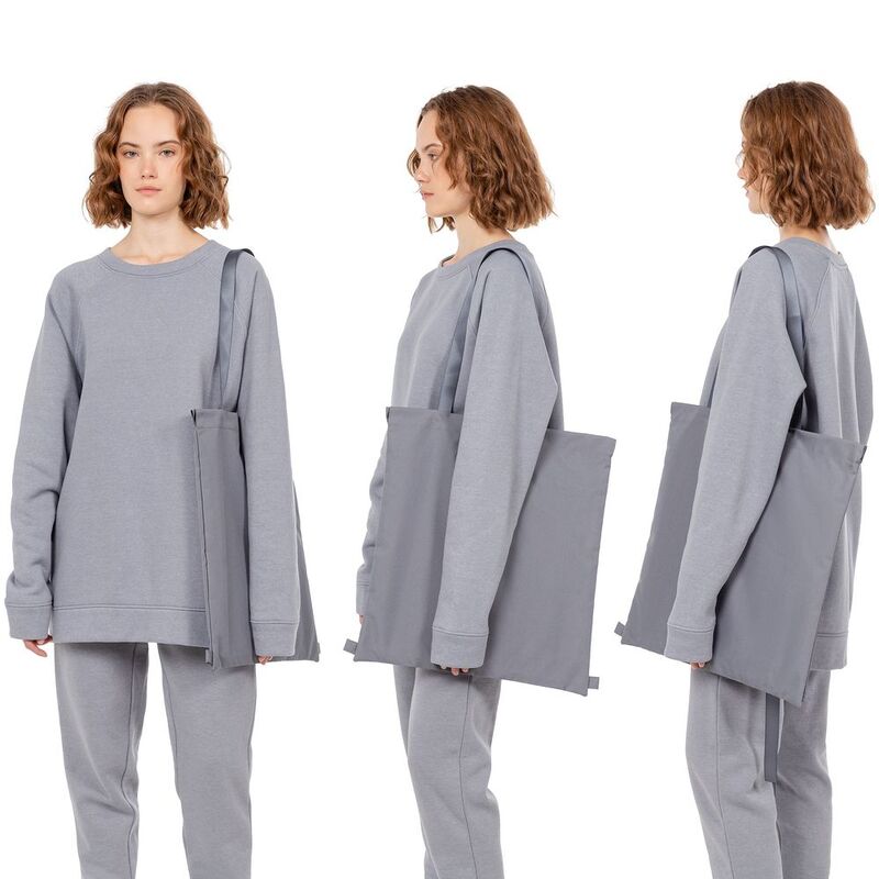 Шопер B3, серый с серыми ручками арт.19216.10