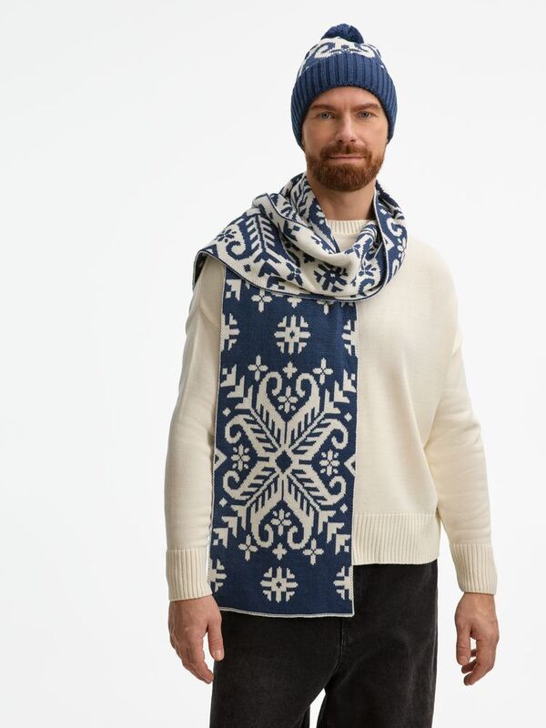 Шапка Wintertude, синяя с белым арт.21284.46