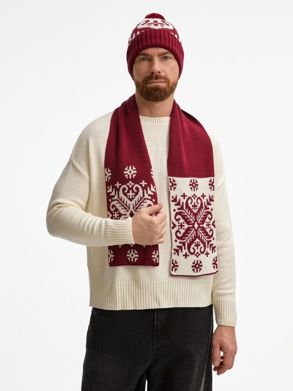 Шарф Wintertude M, красный с белым арт.21285.56