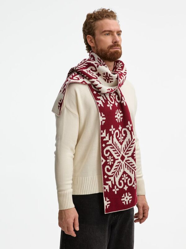 Шарф Wintertude L, красный с белым арт.21286.56