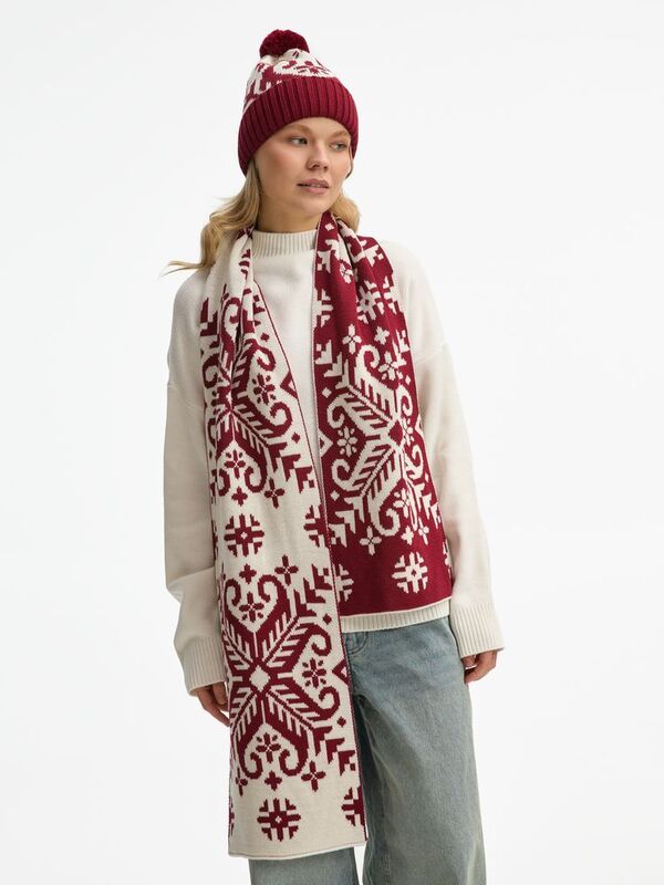 Шарф Wintertude L, красный с белым арт.21286.56