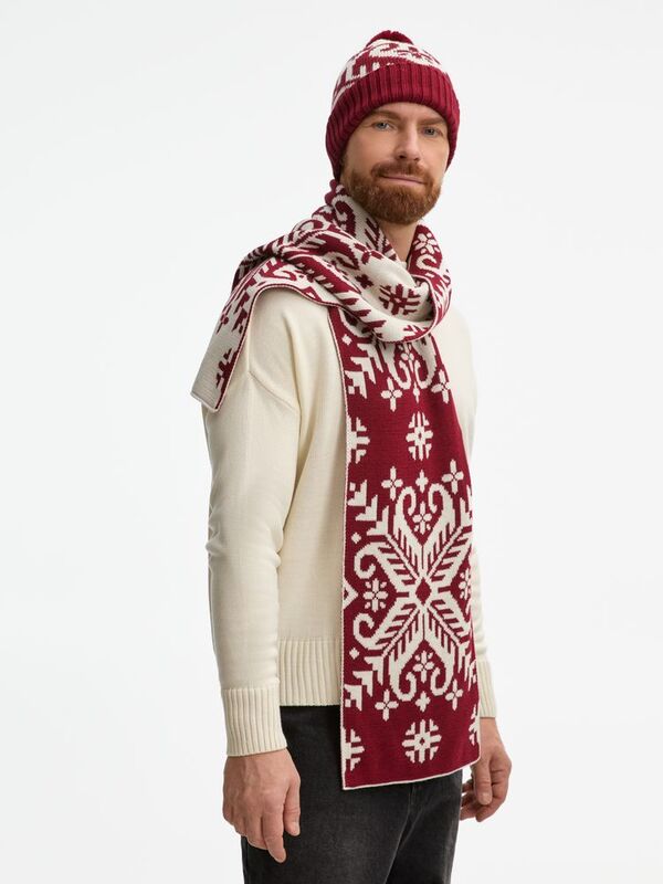 Шарф Wintertude L, красный с белым арт.21286.56