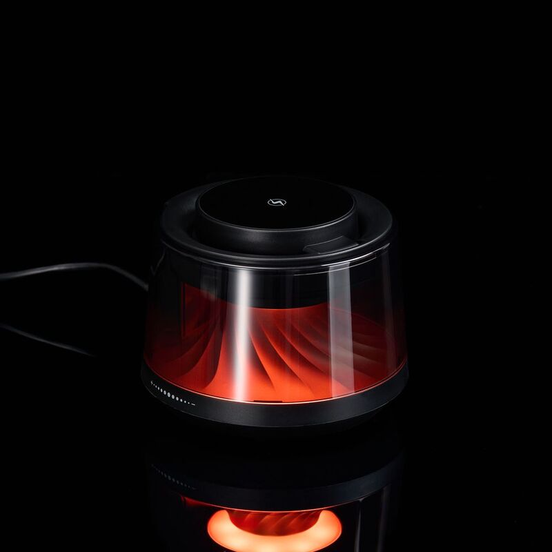 Bluetooth-колонка с подсветкой и беспроводной зарядкой Quantium, черная арт.18395.30