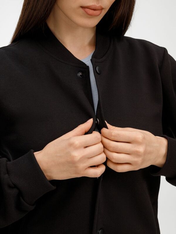 Бомбер унисекс Nuppu, черный арт.20189.30