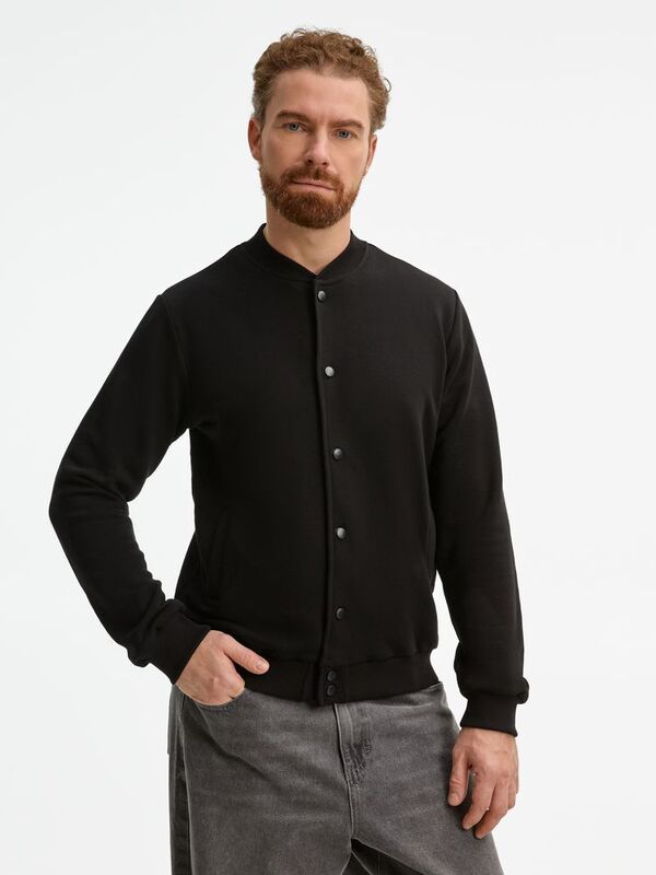 Бомбер унисекс Nuppu, черный арт.20189.30