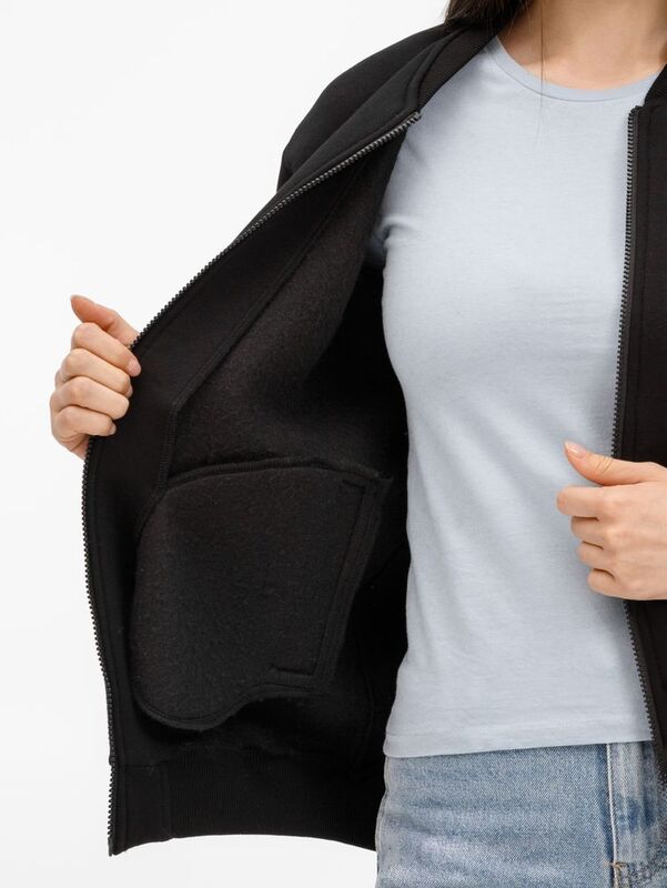 Бомбер унисекс Estado, черный арт.20192.30