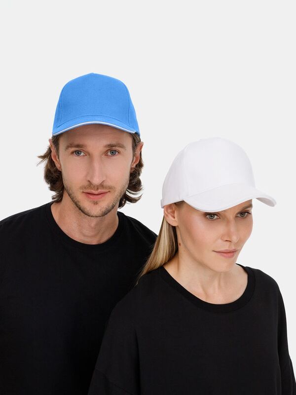 Бейсболка Classic 2.0, синяя с белым кантом арт.21848.49